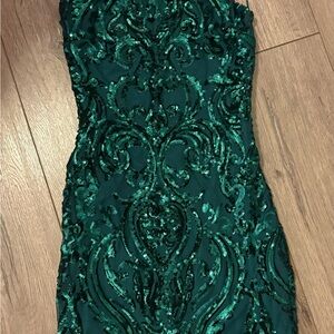 B Darlin Teal Sequin Mini Dress